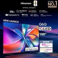 Hisense Q6Q 100 inch 4K QLED AI TV | Native 144Hz | Hi-View AI Engine | Quantum Dot