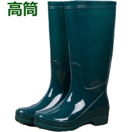 NEW🧨QM Rain Boots Women's Long and Mid-Calf Length Fleece-Lined Waterproof Shoe Rubber Shoe Cover Wear-Resistant Rubber