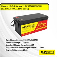 Crilight Maxson LifePo4 Lithium Battery (12.8V/100AH/150AH/33.0cm x 17.2cm x 21.5cm/11.0kg)