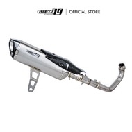PROJECT79 EXHAUST FULL SYSTEM SCOOTER TOURING BIKE 470MM QPFZ04TT STAINLESS STEEL MUFFLER EKZOS MANI