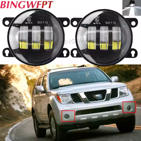 2PCS Fog Light LED Fog Lights For Nissan Navara D40 Pathfinder R51 Note E11 Xterra Pixo UA0 Leaf 200