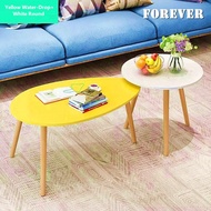 FOREVER European Style 2-in-1 Round + Water-Drop Shape Coffee Table - A+B