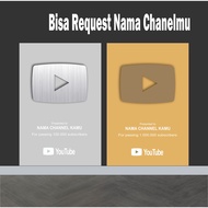 REPLIKA Youtube Play Button Gold Silver Replica Wall Decoration