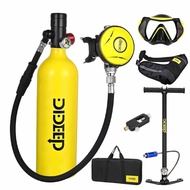 DIDEEP PROอุปกรณ์กีฬาดำน้ำมืออาชีพ 1L-2L ถังดำน้ำออกซิเจน ขวดออกซิเจนสำหรับดำน้ำ ถังดำน้ำมินิ ถังดำน้ำแบบพกพา 20-30 นาที Scuba Diving Oxygen Tank