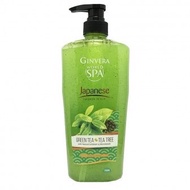 GINVERA WORLD SPA JAPANESE SHOWER SCRUB GREEN TEA &amp; TEA TREE-750ML