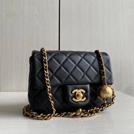 Top 1: 1 Ball Rhombus Lambskin Square Fat Golden Ball Small Steel Ball Ball Bag mini Retro Chain Cro