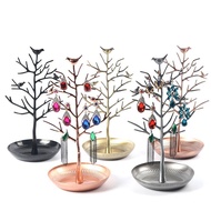 Branch Feather Bird Tree Earring Stand Jewelry Display Stand Alloy Tree Shape Display Stand Acacia T