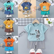Kids Short Sleeve T Shirt Set Clothes Baju Budak Bayi Murah Baju Baby Boy Girl Newborn Clothing Chil