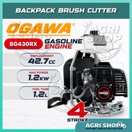 Agrishop OGAWA Backpack Brush Cutter BG430RX | Recoil Starter 42.7cc 1.2kW 4-Stroke Gasoline Engine 