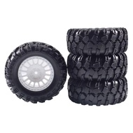 4pcs 12mm Hex 90mm 1.9-inch climbing RC Rubber Tires & Plastic Wheel Rims For Tamiya  MN128 MN86S  M