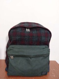 日本製 川久保玲 eYe Junya Watanabe Comme Des Garcons Man CDG x Porter 羊毛 真皮 格紋 後背包