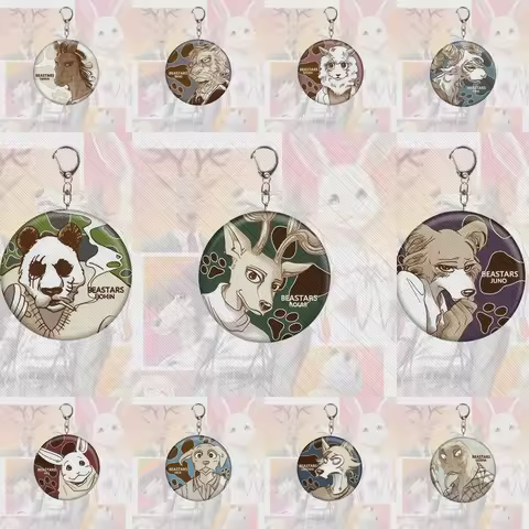 6CM new Anime BEASTARS Acrylic Keychain Cosplay Charm Characters Ornament Accessories Good Christmas