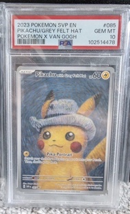 Pokemon X Van Gogh Pikachu with Grey Felt Hat PSA 10