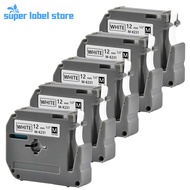 5pcs MK-231  Black On White 12MM*8M Compatible for Brother P Touch 8M Length M K231 Thermal 12Mm Tap