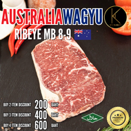วากิวสเต็ก ออสเตรเลีย Ribeye MB 8-9 (180 - 200 กรัม ) เนื้อนำเข้าเอง มี HALAL