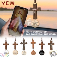 YYE Wood Cross Pendant, With Pendant Lightweight Car Rearview Mirror Hanging,  Keychain Ornament Car