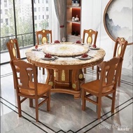 Chair Small Apartment Dining Table Eating Round Turntable with Country Dining Table Round Table Marb