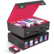 TCG PTCG Sports Card Storage Box 5 Row with Handle, 3900+ Card Capacity, Toploader Organizer Case