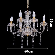 Lampu Gantung Kristal 6/8 Lampu Chandelier 50-70cm Gaya retro Amerika Bahan Besi Warna Emas Ruang Ta