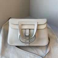 Hermes Halzan 25 奶昔白銀扣