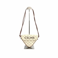 Celine 白色 老花 三角形 手拿 肩背包