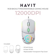 HAVIT HVMS-MS965-WH 3-in-1 RGB Backlit Programmable Wired Gaming Mouse