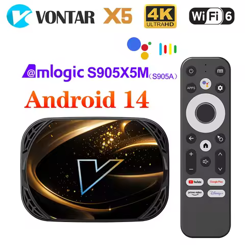 VONTAR X5 ATV Android14 TV Box Amlogic S905X5M(S905A) 4G 32G 64G 128G 1000M Lan Wifi6 4K AV1 Google 