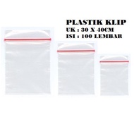 KP CLIP PLASTIC BAG SIZE 30x40 CLEAR 30 X 40 cM 100 SHEETS