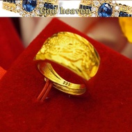 Couple yellow 916 gold opening dragon and phoenix ring men and women pair ring wedding jewelry source manufact salehot