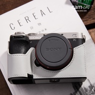 Camin Sony a7c2 Camera Protective Case swift Cowhide A7CR Half Cover Base a7c2 Genuine Leather Case 