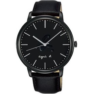 全新 agnès b.  Agnes b watch 中性真皮帶手錶40-41 mm 男女裝 新年 禮物 黑金 大圈
