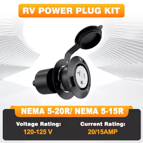 120V - 125V NEMA 5-20R/ NEMA 5-15R Female Power Outlet Receptacle with Cover Waterproof Accessories 