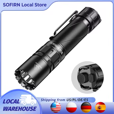 SOFIRN SK30 3000 High Lumen 6000K Tactical Flashlight USB C 21700 Rechargeable Pocket Torch with Dua