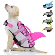 Dog Life Jackets Ripstop Dog Life Vest with Reflective Strip Dog Shark Life Jacket Dog Lifesavers Swimsuits for Swimming Boating