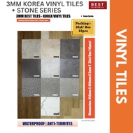 3mm Best Tiles (Korea Vinyl Tiles) | Dimension: 450 X 450mm X 3mm T | 35sf/Box (16pcs)