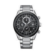 (AUTHORIZED SELLER) Citizen Eco-Drive Black Dial Silver Stainless Steel Strap Men Watch AT8266-89E