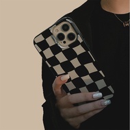 Black Plaid Pattern Tpu Soft Case for iPhone 7p/8plus