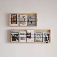 Pine Wall Shelf Drilling-Free Modern Minimalist Decoration Combination Wall-Mounted Solid Wood Student Simple Book Shelf