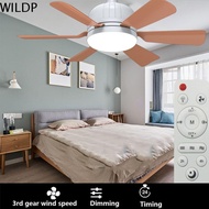 WILDP ไร้สายแบบไร้สาย โคมไฟพัดลม LED แบบ E27 พร้อมรีโมทคอนโทรล ฐาน E27 โคมไฟเพดานพัดลมไฟฟ้า ทันสมัยแ