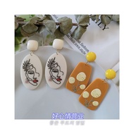 Retro vintage Simple Face Dandelion Earrings Retro Lazy Earrings