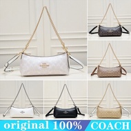 Coach women's new chain bag monochrome full leather shoulder bag trend handbag CL405