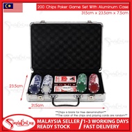 SIMPLYBEST 200 Chips Poker Game Set With Aluminum Case Poker Card Casino Games Poker Chips