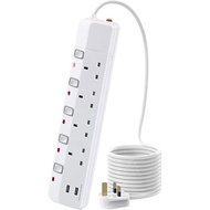 3025B USB3m 4-Bit UKCA Certification BS Certification PC13A British Standard Power Strip Strip Ready
