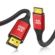 DisplayPort to Mini HDMI Cable 6FT, 4K DP to Mini HDMI Uni-Directional Cord, Supports 4K@30Hz, 2K@12