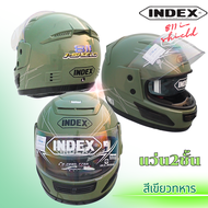 หมวกกันน็อคINDEX 811 แว่น2ชั้น I shield สีดำด้าน สีดำเงา สีขาว สีเทาเงา สีเทาด้าน สีน้ำเงินด้าน แล