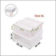 【PLAYFUL】33L  Clothes Storage Box Transparent Drawer Storage Box Stackable Storage Organizer Box Hom