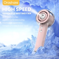 Orashare HFM01 พัดลมไอน้ำแบบพกพาความเร็วสูง พัดลมชาร์จไฟได้ 4000mAh พัดลมพกพาปรับความเร็วลมได้ 4 ระด