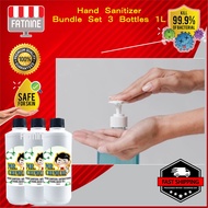 ** 3 PACKS ** Hand Sanitizer 1Liter/ Antibacterial Ethanol based 75% BUNDLE (Mr.Chemical)