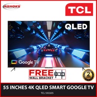 TCL 55C635 4K QLED TV / Google TV and Game Master Smart TV / Smart Android TV /  Voice Control with wall bracket