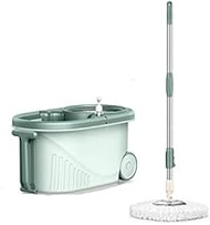 WZHZJ Home Dual Drive Rotating Mop Barrel+Replacement Mop Heads Set for Cleaning Automatic Mop Wash Rotating Head